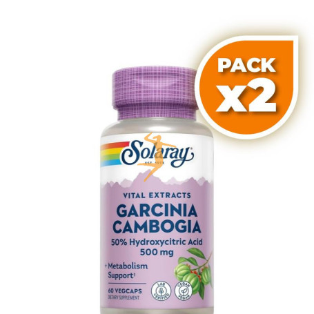 Pack 2x GARCINIA CAMBOGIA 500Mg. 60 CÁPSULAS VEGETALES SOLARAY