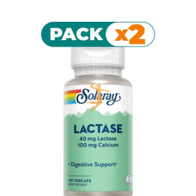 Pack 2x LACTASE 40Mg. 100 CÁPSULAS VEGETALES SOLARAY
