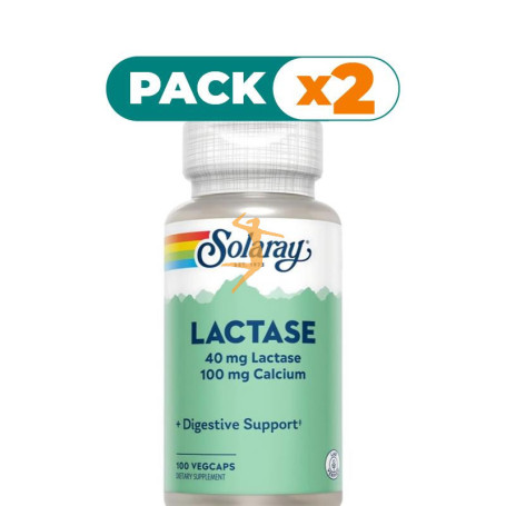 Pack 2x LACTASE 40Mg. 100 CÁPSULAS VEGETALES SOLARAY