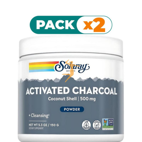 Pack 2x ACTIVATED COCONUT CHARCOAL 75Gr. SOLARAY
