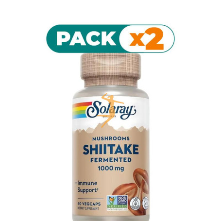 Pack 2x SHIITAKE 500Mg. 60 CÁPSULAS VEGETALES SOLARAY