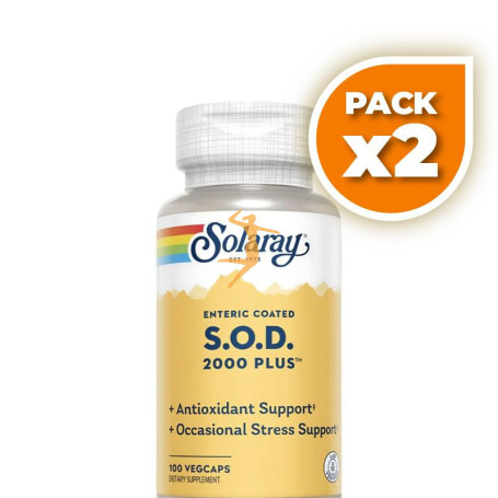 Pack 2x S.O.D 2000 PLUS 100 CÁPSULAS VEGETALES SOLARAY