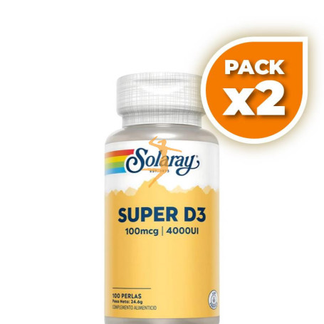Pack 2x SUPER D3 4000UI 100 PERLAS SOLARAY