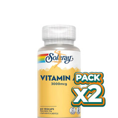 Pack 2x VITAMINA A 10,000 UI - 60 VEGCAPS SOLARAY
