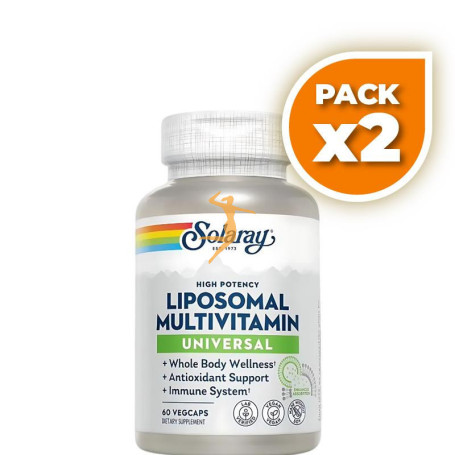 Pack 2x UNIVERSAL LIPOSOMAL MULTIVIT.60 VEGCAPS SOLARAY