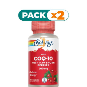 Pack 2x PURE COQ10 200 MG - 30 CÁPSULAS SOLARAY