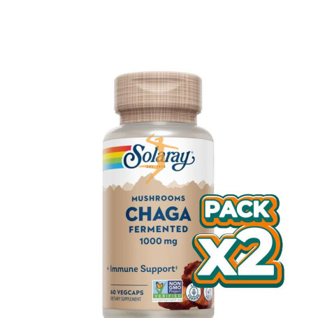Pack 2x CHAGA FERMENTED 500 MG. - 60 VEGCAPS SOLARAY