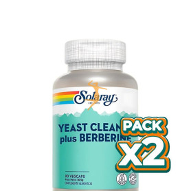 Pack 2x YEAST CLEANSE PLUS BERBERINE 90 CÁPSULAS SOLARAY