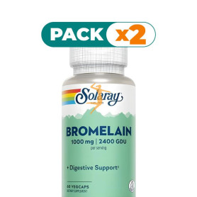 Pack 2x BROMELAINA 60 CÁPSULAS VEGETALES SOLARAY