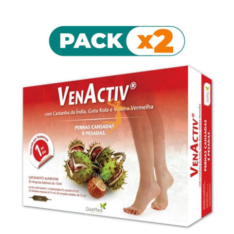 Pack 2x VENACTIV 20 AMPOLLAS 15Ml. DIETMED