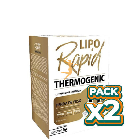 Pack 2x LIPORAPID THERMOGENIC 30 CÁPSULAS DIETMED