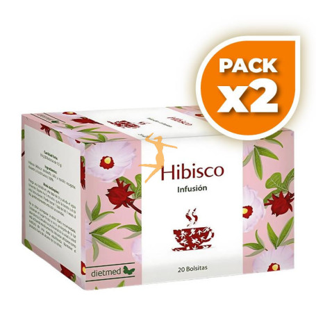 Pack 2x INFUSIÓN DE HIBISCO (FLOR DE JAMAICA) 20 BOLSITAS DIETMED