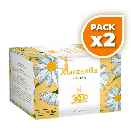 Pack 2x INFUSIÓN MANZANILLA 20 BOLSITAS DIETMED