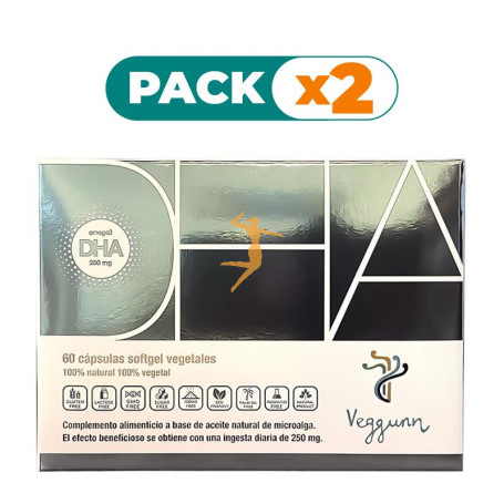 Pack 2x DHA OMEGA 3 60 CÁPSULAS VEGGUNN