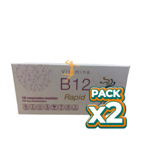 Pack 2x VITAMINA B12 RAPID 1000Mcg 100 COMPRIMIDOS VEGGUNN