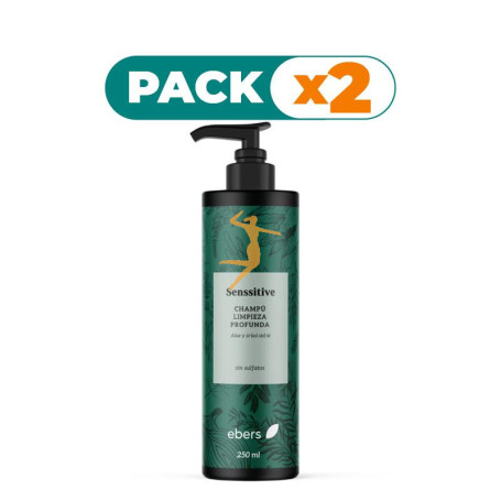 Pack 2x CHAMPÚ LIMPIEZA PROFUNDA 250 ML EBERS