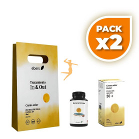 Pack 2x ESTUCHE PROTECCION SOLAR IN & OUT 60 PERLAS+50ML EBERS