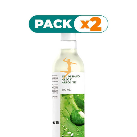 Pack 2x GEL BAÑO ALOE + ÁRBOL DEL TÉ 500 ML EBERS