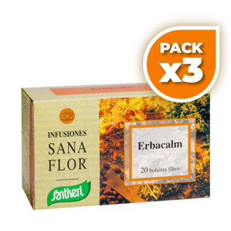 Pack 3x SANAFLOR INFUSIÓN ERBACALM 20 FILTROS SANTIVERI