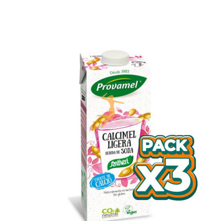 Pack 3x BEBIDA SOJA CALCIMEL LIGERA 1Lt. SANTIVERI