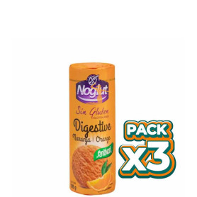 Pack 3x NOGLUT GALLETAS DIGESTIVE NARANJA 195Gr. SANTIVERI