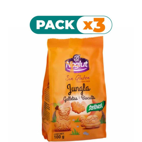 Pack 3x NOGLUT GALLETAS JUNGLA 100Gr. SANTIVERI