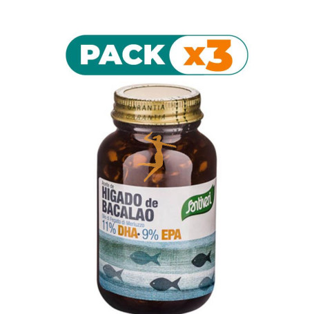 Pack 3x ACEITE HIGADO BACALAO 120 PERLAS SANTIVERI