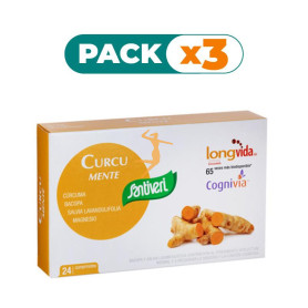 Pack 3x CURCU MENTE 24 COMPRIMIDOS SANTIVERI