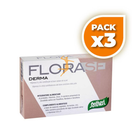 Pack 3x FLORASE DERMA CÁPSULAS 16Gr. SANTIVERI