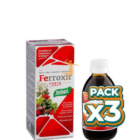 Pack 3x JARABE FERROXIR FORTE 240Ml. SANTIVERI
