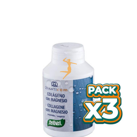 Pack 3x QUANTICUM COLÁGENO CON MAGNESIO 180 COMPRIMIDOS SANTIVERI