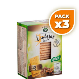 Pack 3x TOSTADAS LIGERAS LENTEJAS BIO 100Gr. SANTIVERI