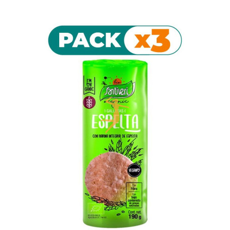 Pack 3x GALLETAS ESPELTA BIO 190Gr. SANTIVERI