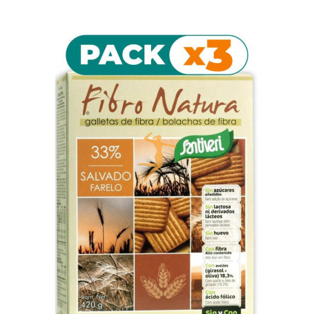 Pack 3x GALLETAS FIBRONATURA 250Gr. SANTIVERI