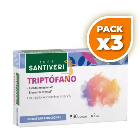Pack 3x TRIPTOFANO 30 CAPSULAS SANTIVERI