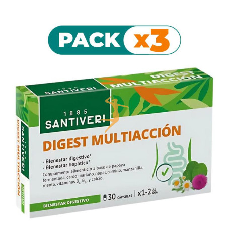 Pack 3x DIGEST MULTIACCION 30 CÁPSULAS SANTIVERI