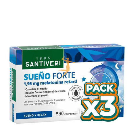Pack 3x SUEÑO FORTE 30 COMPRIMIDOS SANTIVERI