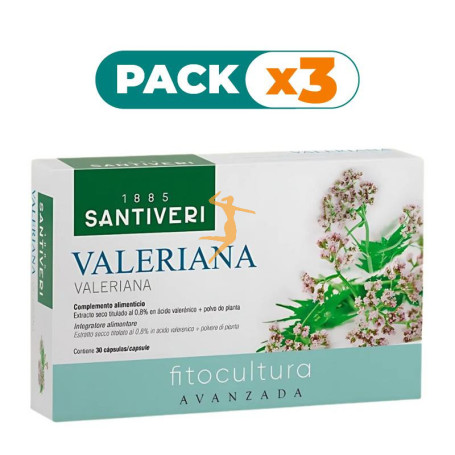 Pack 3x PLANTAS FIT VALERIANA 30 CÁPSULAS SANTIVERI