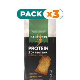 Pack 3x PAN TOSTADO PROTEIN 240G SANTIVERI