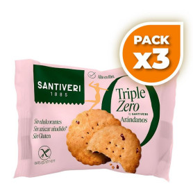 Pack 3x GALLETAS DE ARÁNDANOS TRIPLE ZERO 3 UNIDADES SANTIVERI