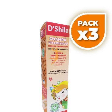 Pack 3x CHAMPÚ VITAMINADO EDAD ESCOLAR 1Lt. SHILA