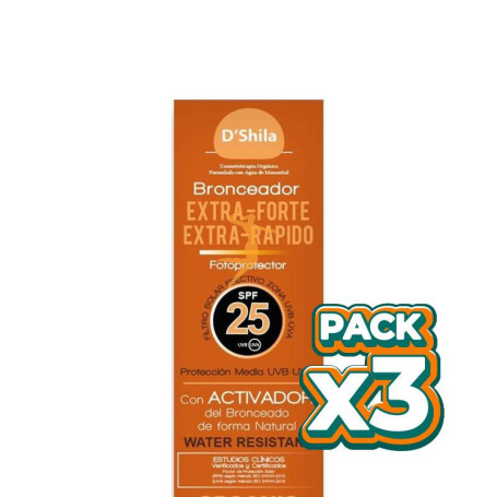 Pack 3x BRONCEADOR EXTRAFORTE SPF20 200Ml. SHILA