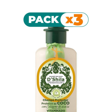 Pack 3x CHAMPÚ PROTEICO DE COCO 300Ml. SHILA