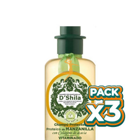 Pack 3x CHAMPÚ PROTEICO DE MANZANILLA 300Ml. SHILA