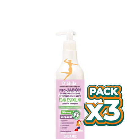 Pack 3x FITO-JABON DERMOPROTECTOR EDAD ESCOLAR 500Ml. SHILA