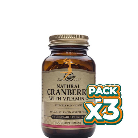 Pack 3x ARÁNDANO ROJO 60 CÁPSULAS VEGETALES SOLGAR