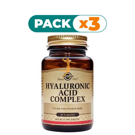 Pack 3x ÁCIDO HIALURÓNICO COMPLEX 30 COMPRIMIDOS SOLGAR