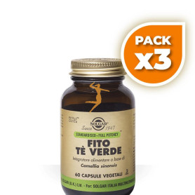 Pack 3x TÉ VERDE EXTRACTO DE HOJA 60 CÁPSULAS VEGETALES SOLGAR