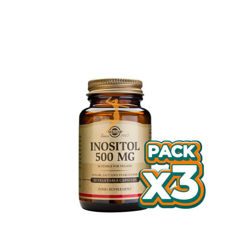 Pack 3x INOSITOL 50 CÁPSULAS VEGETALES SOLGAR