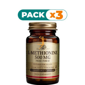 Pack 3x L-METIONINA 30 CAPSULAS VEGETALES SOLGAR